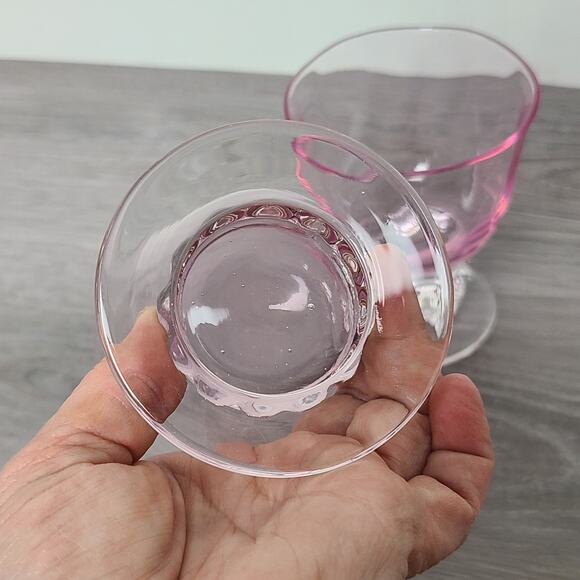 Gorham Crystal Rose Serenade Pink Double Old Fashioned Glasses Set of 2 - Picture 5 of 6